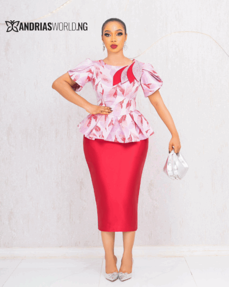 RED DAMASK SKIRT SET